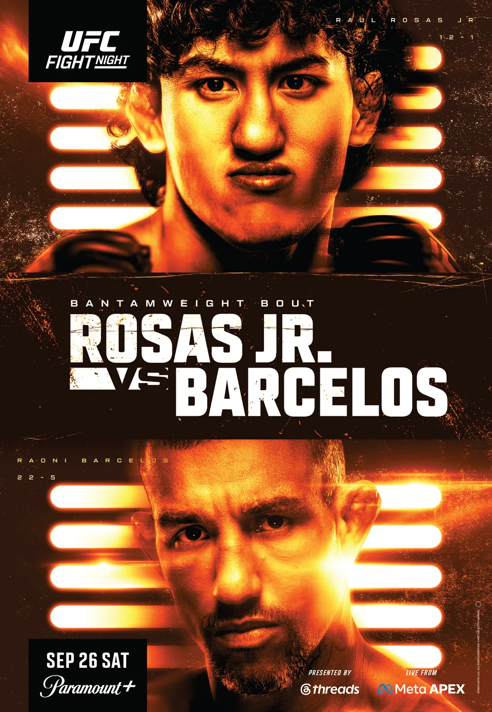 UFC Fight Night: Rosas Jr. vs. Barcelos event poster