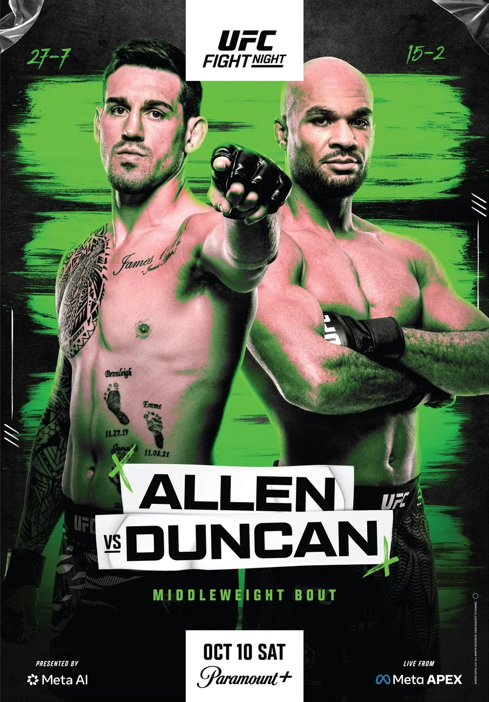 UFC Fight Night: Allen vs. Duncan event poster